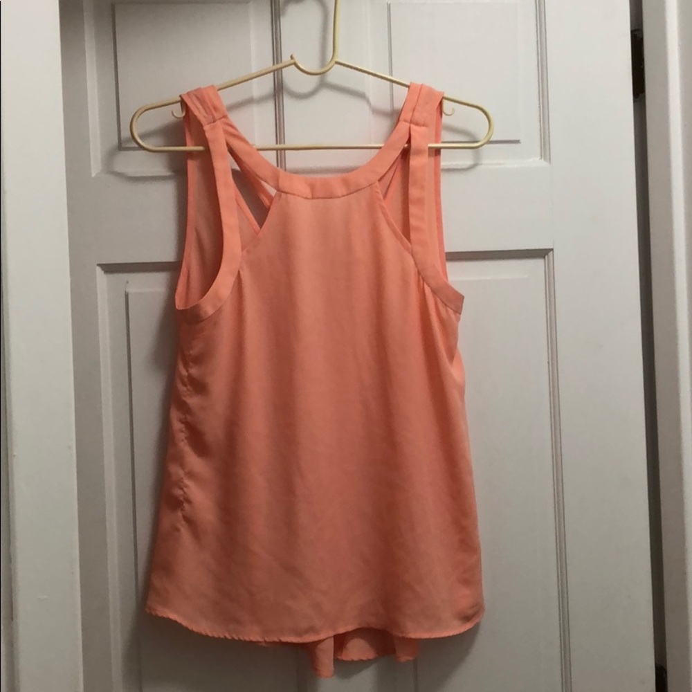 Peach double strap flowy tank top